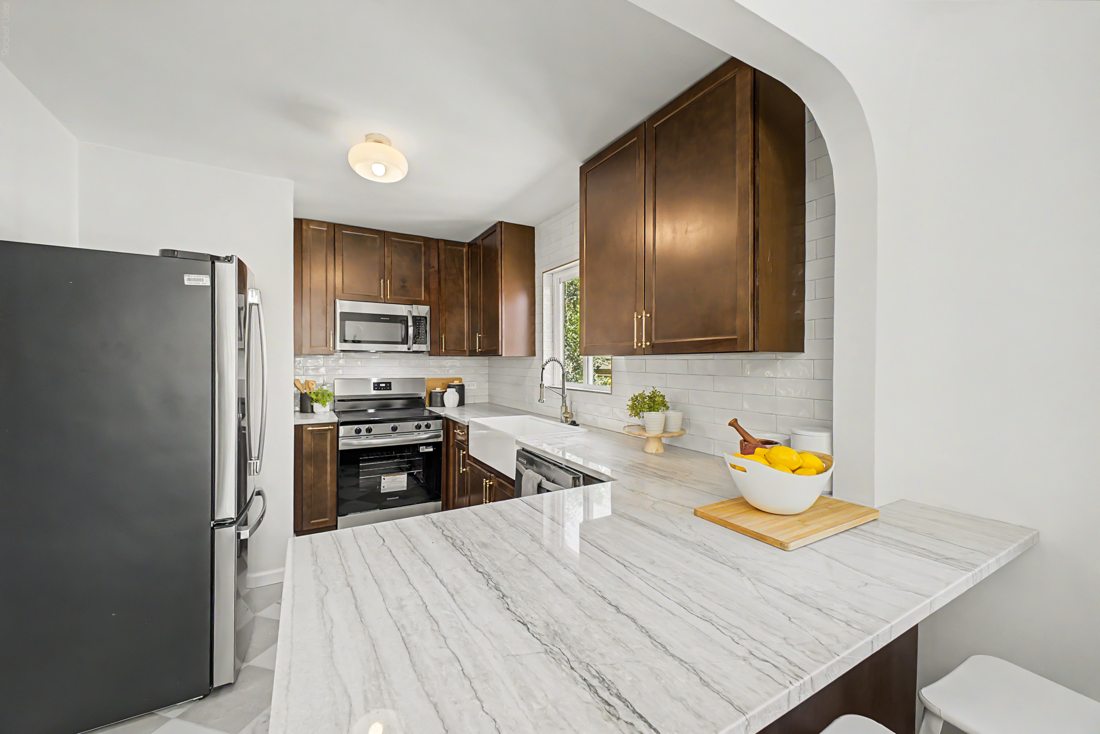 Kitchen remodel with new cabinets and countertops in Denver